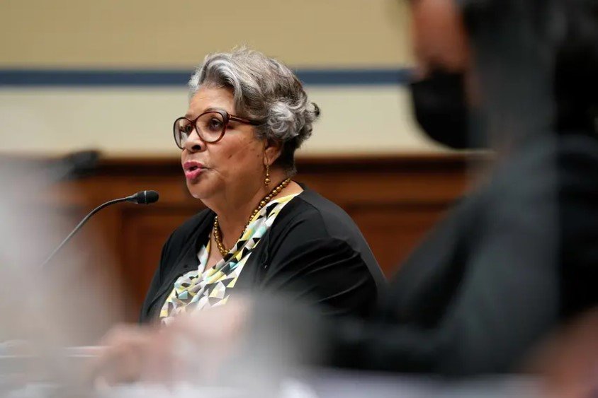 State Rep. Senfronia Thompson, D-Houston, testifies before a House Oversight and Reform subcommittee. Three Texas House Democrats testified before a congressional committee on their efforts to thwart voting restrictions — and were met with heat from their Republican counterparts.